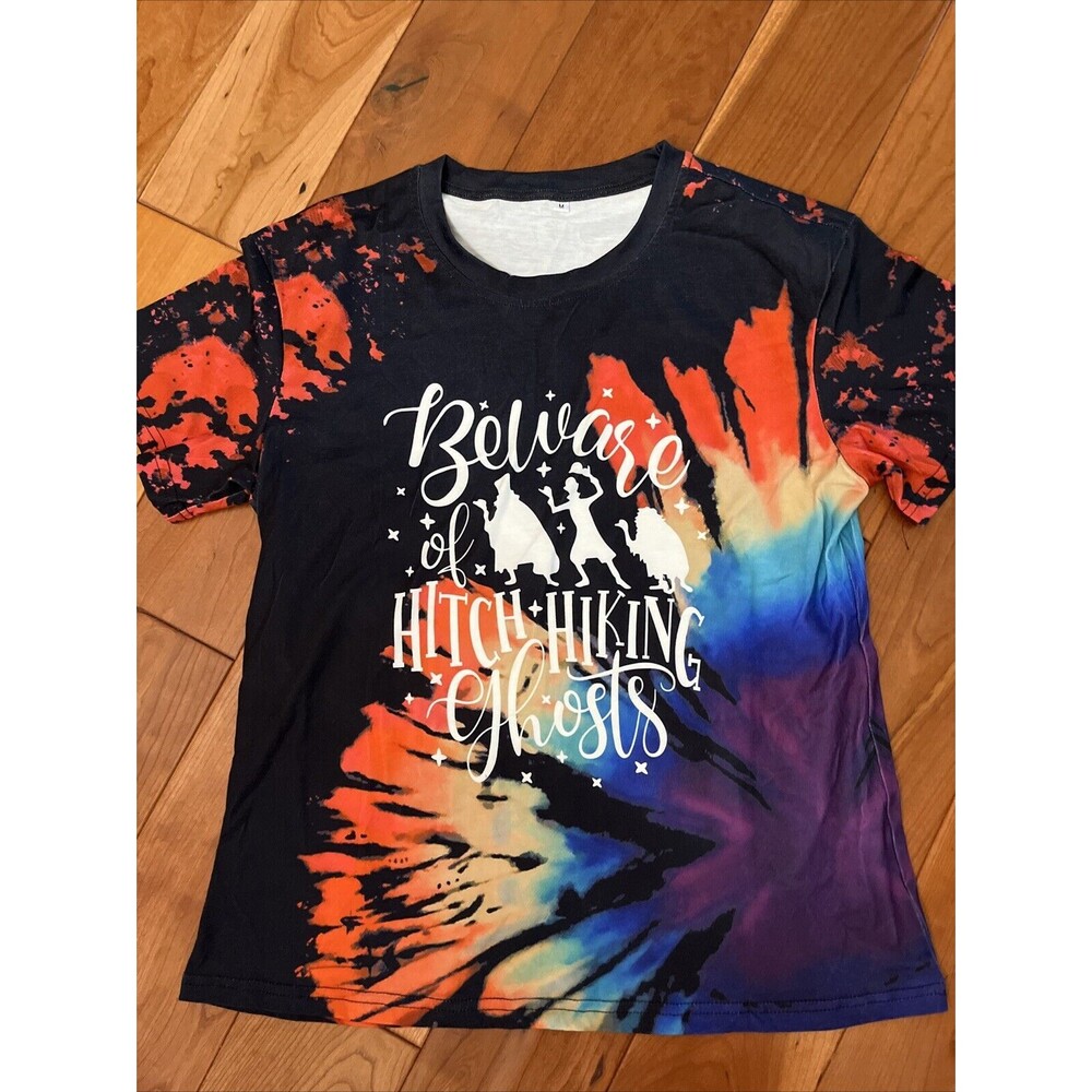 Halloween T Shirt Size Medium Haunted Mansion Hitch Hikers Tie Dye